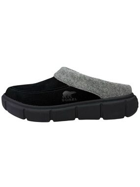 SOREL Explorer III Mule Black Faux Fur Slippers Size 5 Cabincore Cozy Winter